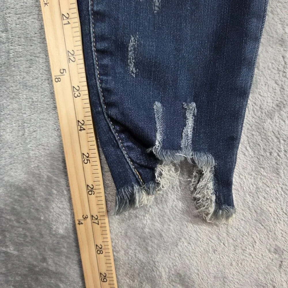 Judy Blue Jeans Womens 26 Skinny Fit Distressed Raw Hem Stretch Denim NEW